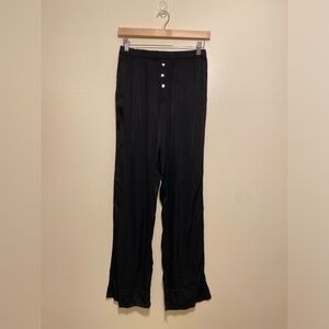 DONNI. Black Elastic Waist Wide-Leg Pants. Size M